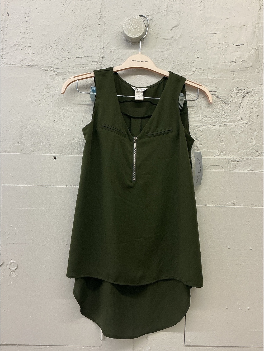 Z by Zelda Olive Green Sleeveless Tunic Dress